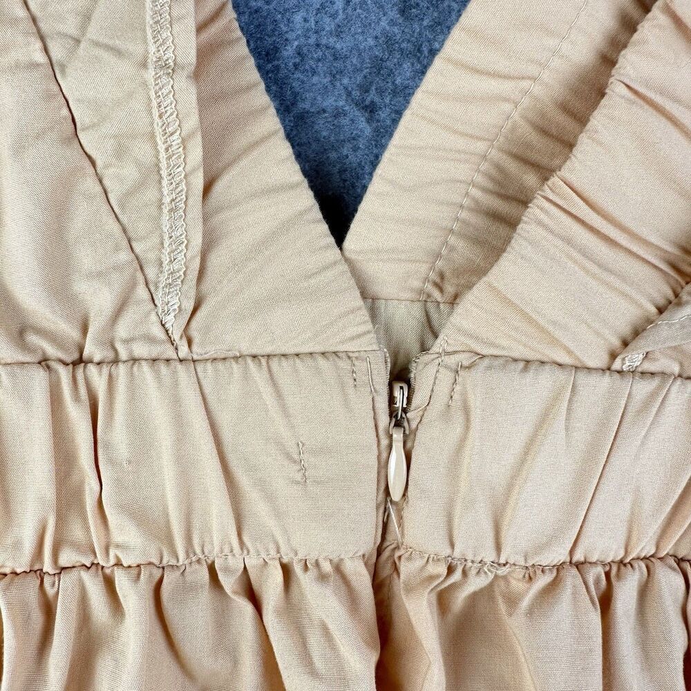 Abercrombie Fitch Tiered Mini Dress Womens XLT Tall Orange Ruffle Deep V Neck - Picture 6 of 16